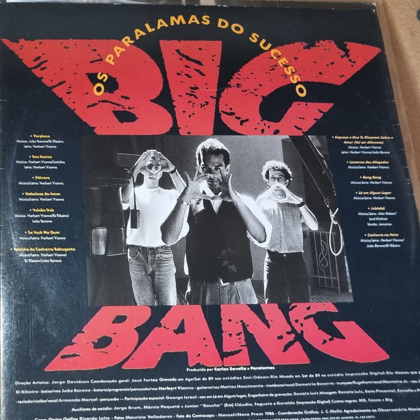 Contracapa de Os Paralamas do Sucesso — BIG BANG