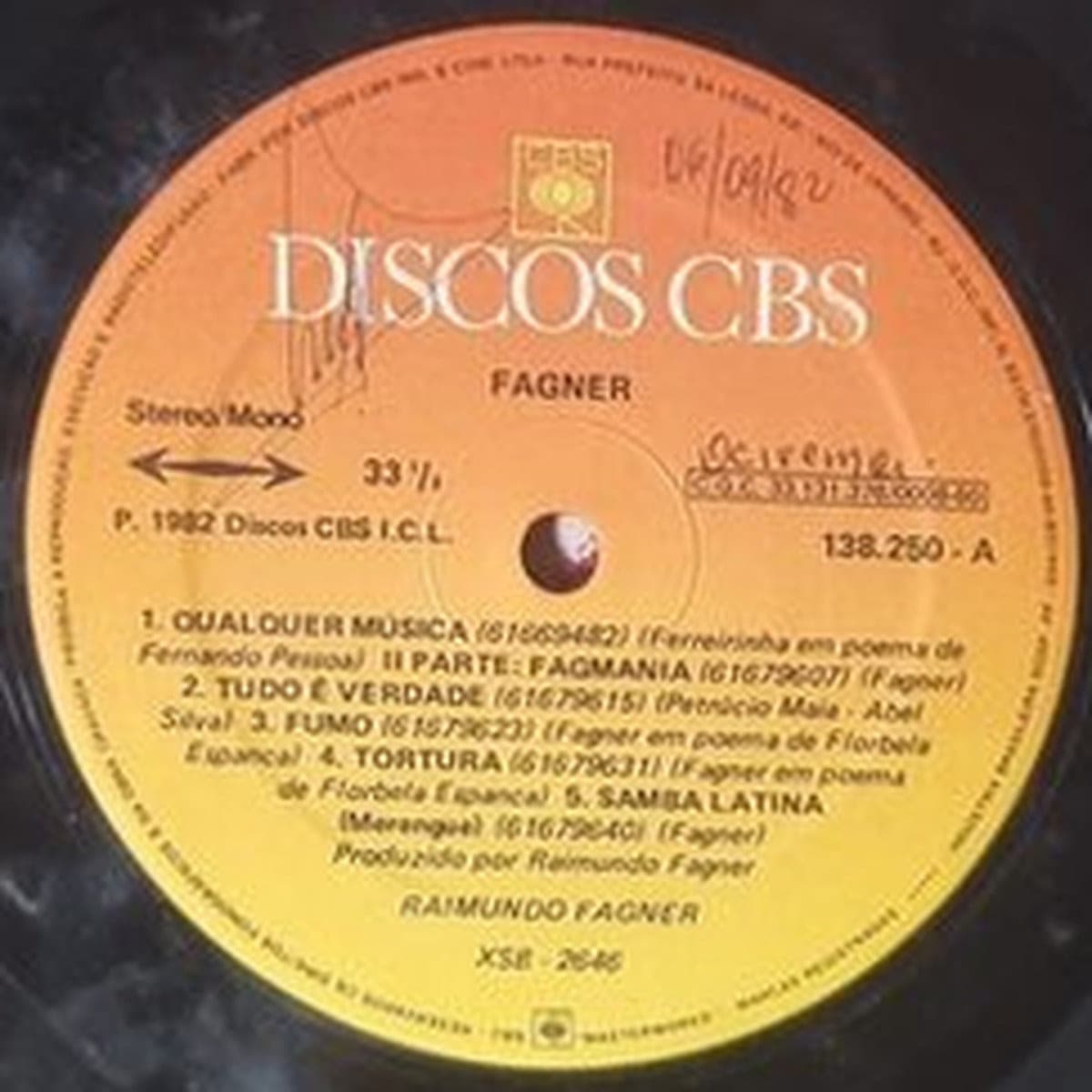 Etiqueta central de Raimundo Fagner — Tropiçália / Qualquer Música