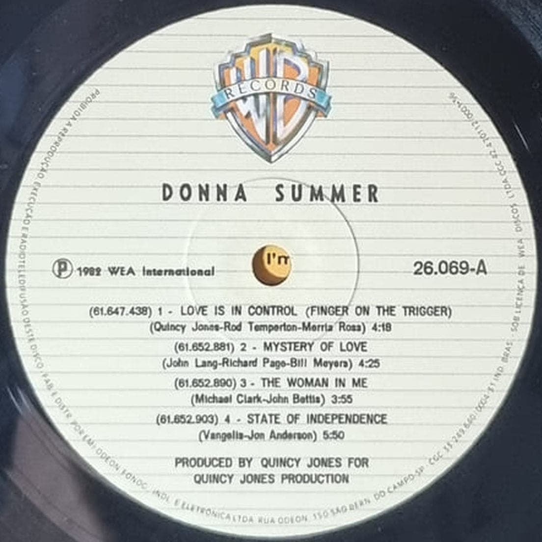 Etiqueta central de Donna Summer — Donna Summer