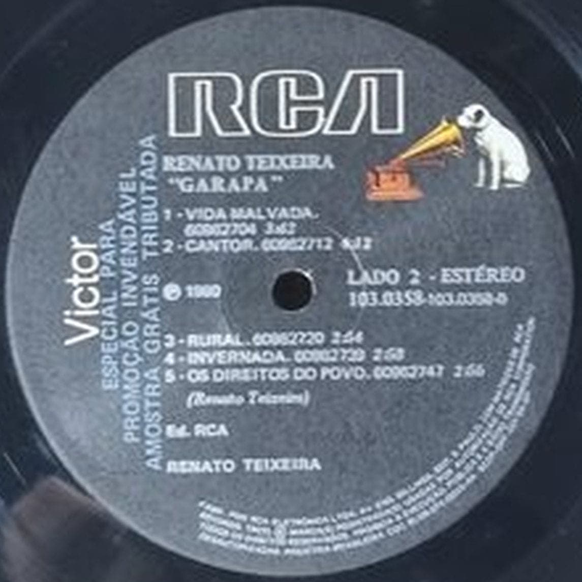 Etiqueta central de Renato Teixeira — Garapa
