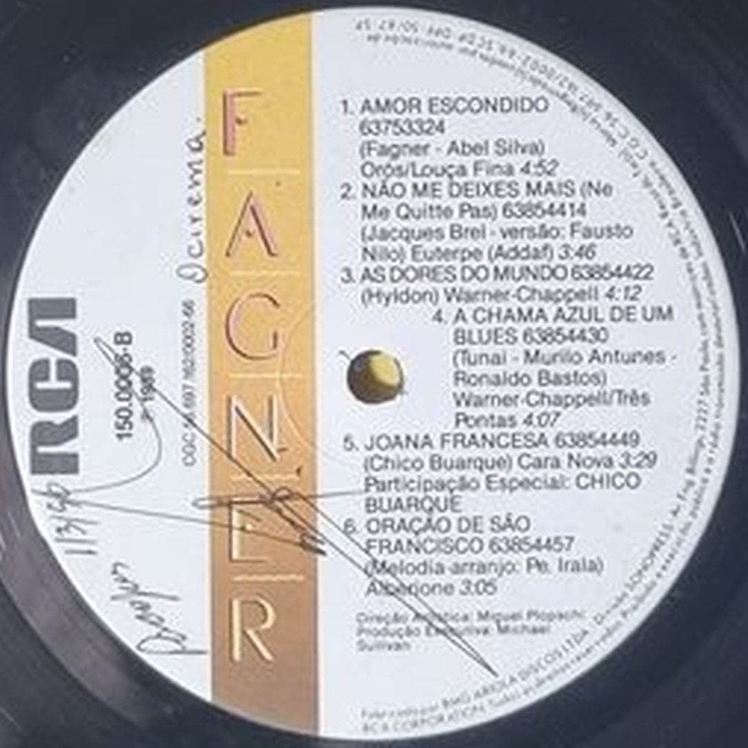 Etiqueta central de Raimundo Fagner — Fagner (Amor Escondido)