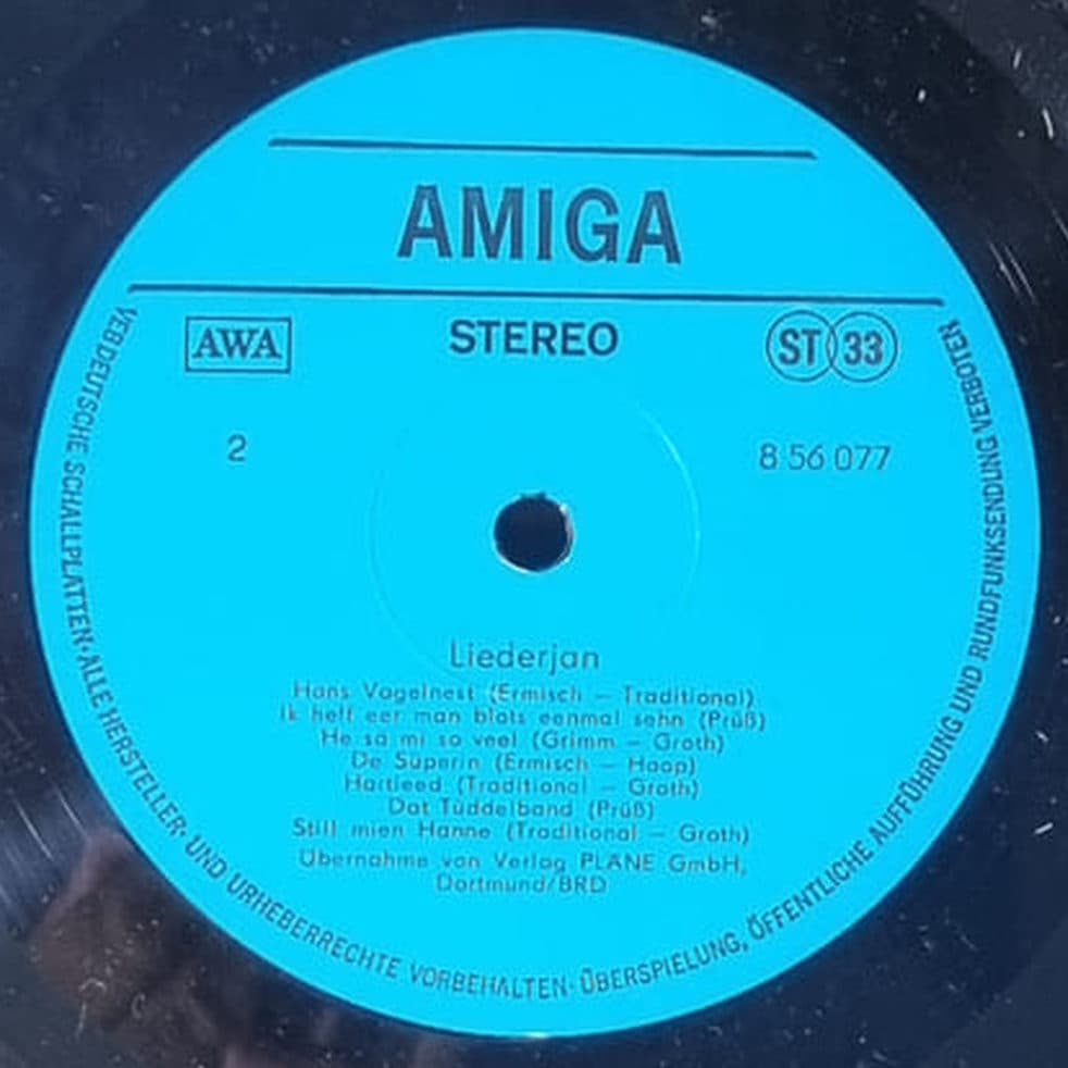 Etiqueta central de Liederjan — Liederjan