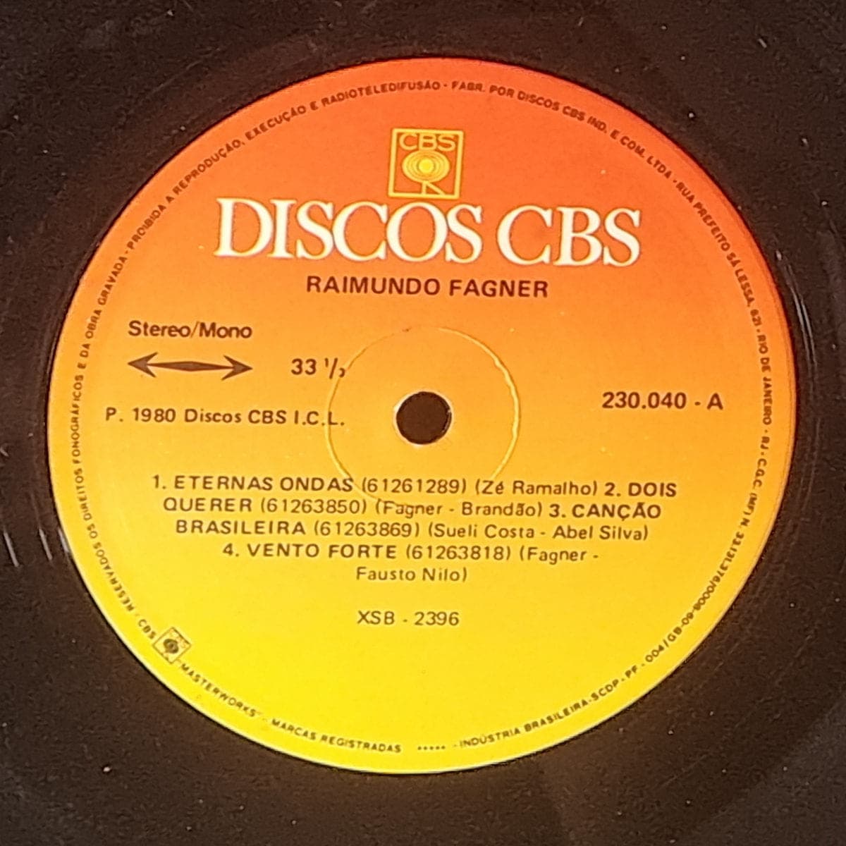 Etiqueta central de Raimundo Fagner — Fagner (Eternas Ondas)