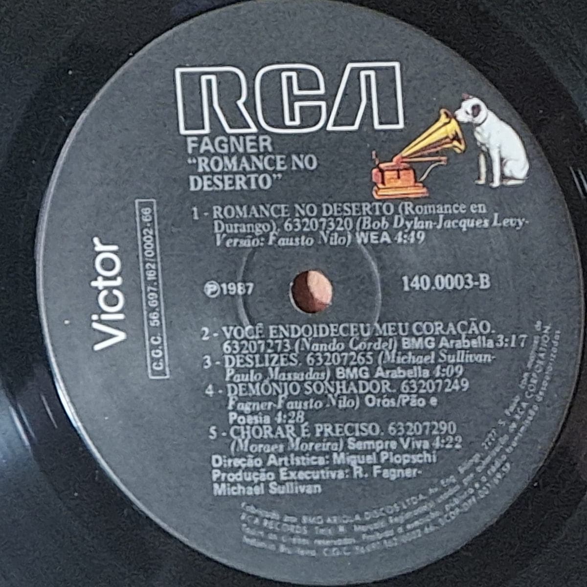 Etiqueta central de Raimundo Fagner — Romance no Deserto