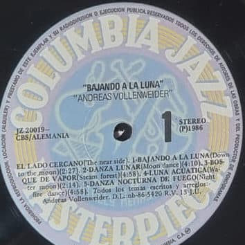 Capa de ANDREAS VOLLENWEIDER — BAJANDO A LA LUNA