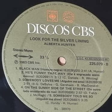 Capa de Alberta Hunter — Look For The Silver Lining