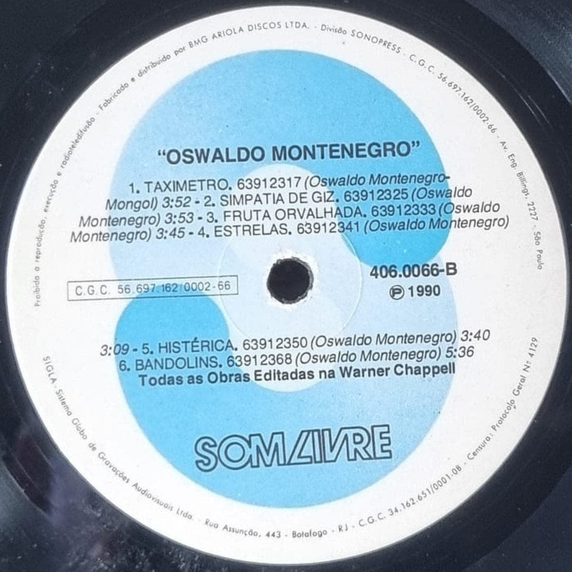 Etiqueta central de Oswaldo Montenegro — A Dança dos Signos