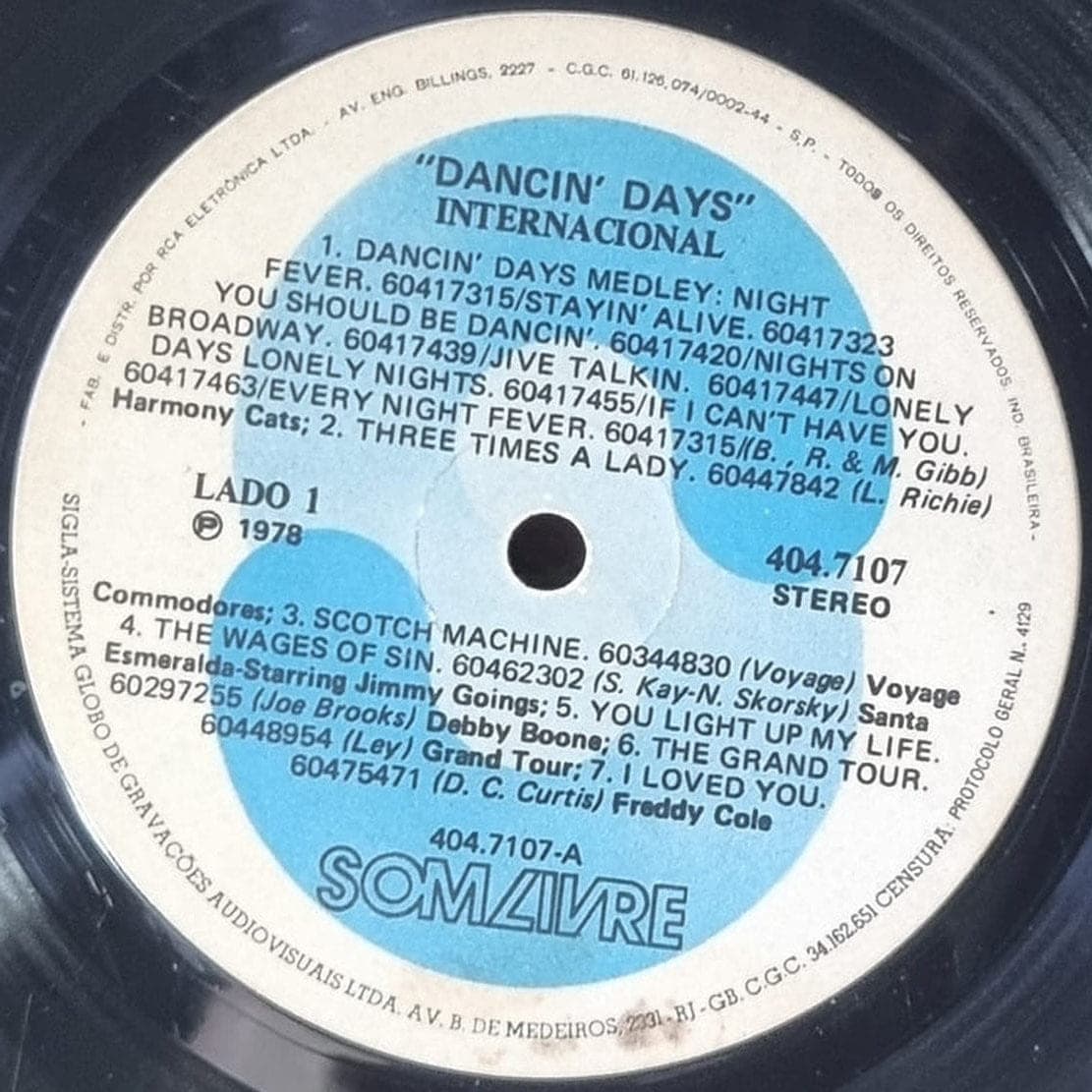 Etiqueta central de Vários artistas — Dancin' Days