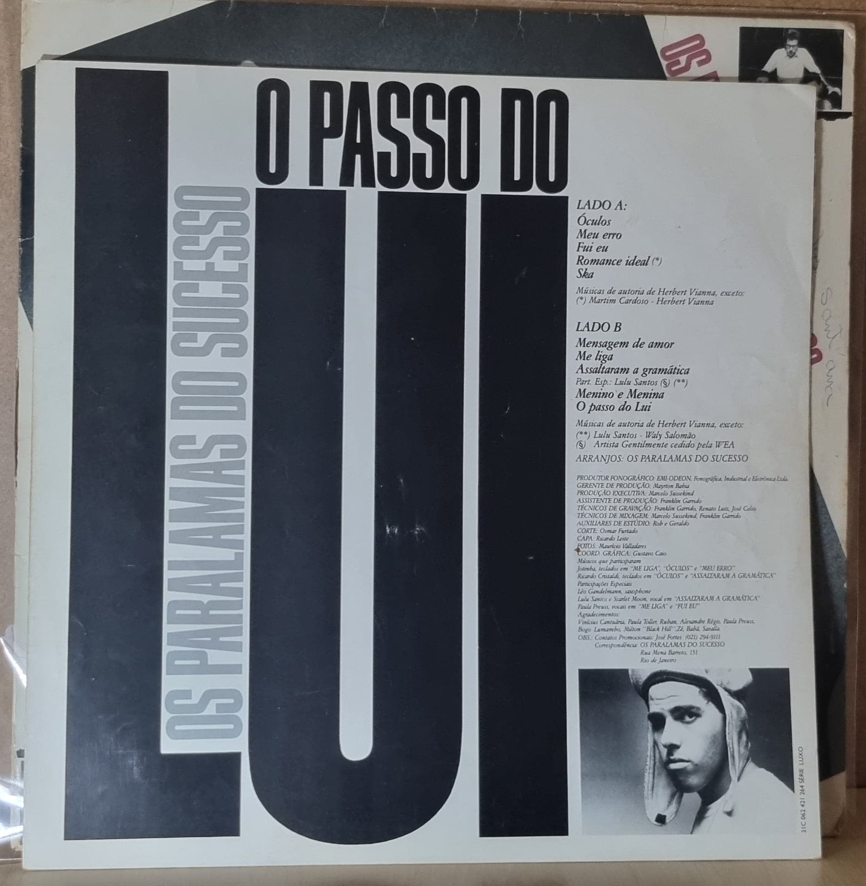 Etiqueta central de OS PARALAMAS DO SUCESSO — O PASSO DO LUI