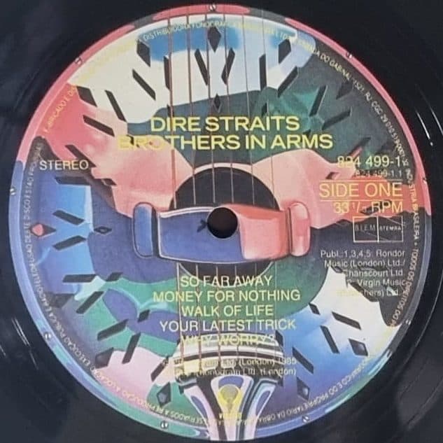 Etiqueta central de Dire Straits — Brothers in Arms