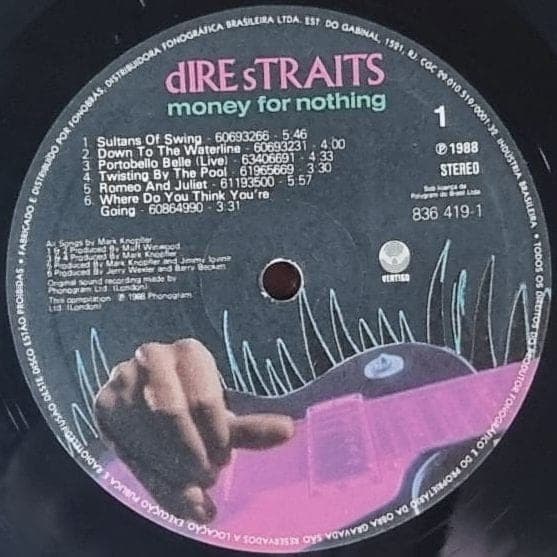 Etiqueta central de DIRE STRAITS — Money for Nothing