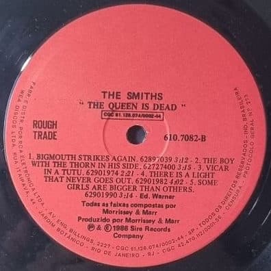 The Smiths - The Queen Is Dead - Rótulo
